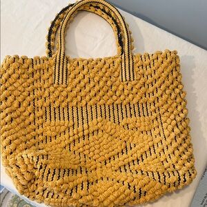 Lu & Elle Yellow and Black Woven Tote Bag